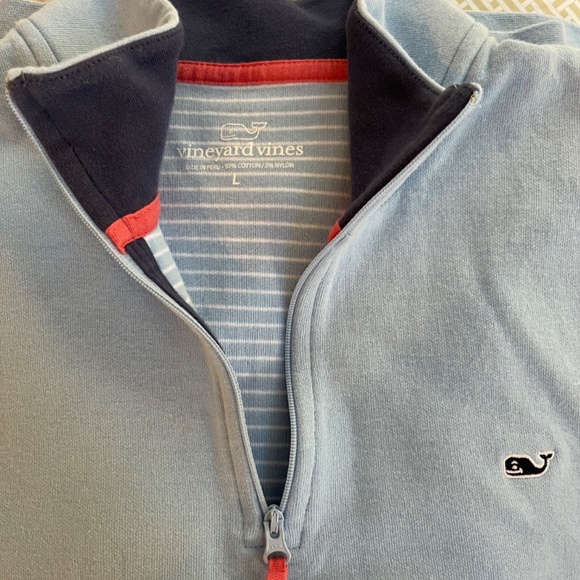 Vineyard Vines Men’s Light Blue 1/4 Zip Pullover Sweatshirt size L - Picture 4 of 7